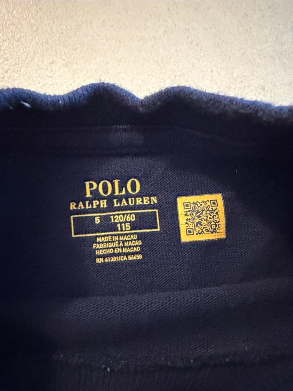 Ralph Lauren Navy Short Sleeve Tee with Red Logo & Sleeve Accent